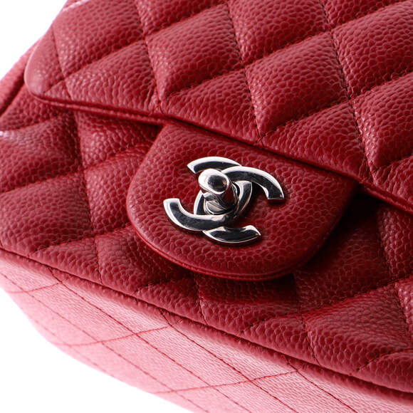 Chanel Mini Square Classic Single Flap Bag Quilted Caviar - Picture 8 of 8